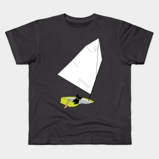 Cat Sailing Optimist Sailing Dingy Kids T-Shirt